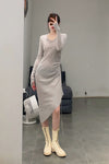 marc le bihan pleated dress 2847 E23 CHAMOIX